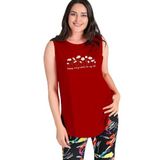 Kurun's Collection Büyük Beden Daisies Baskılı Kolsuz Viskon Basic Bluz Bordo 54-56