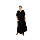 Kurun's Collection Büyük Beden Etek Verev Uç Cepli Maksi Elbise-1