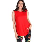 Kurun's Collection Büyük Beden Kolsuz Viskon Basic Bluz Kırmızı 54-56