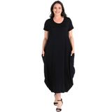Kurun's Collection Jumbo Kısa Kol Elbise Siyah 42-44