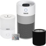 Kurutek HT35 Hava Temizleme Cihazı + HT35 Uyumlu 2 Aşamalı Filtre (H13 Hepa + Aktif Karbon Filtre) + Kn 2.5 Mini Nemlendirici + Nem Ölçer 4'lü Ürün Seti - Beyaz