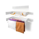 Kurutmalık Çamaşır Askısı - Duvara Monte Çamaşırlık - Patentli Tasarım (BEYAZ-70CM)