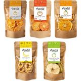 Kurutulmuş Cennet Hurması (Trabzon Hurması), Muz, Mandalina, Portakal, Yeşil Elma 175 Gram Kurutulmuş Meyve Kurusu Dilimleri