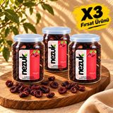 Kurutulmuş Kiraz 150 g x 3 – Güneş Enerjisi ile Kurutulmuş Çekirdekli Kiraz Kurusu, Kapaklı PET Ambalaj, 3’lü Fırsat Paketi 450 g – Nezuk