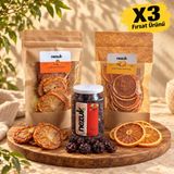 Kurutulmuş Meyve 3’lü Karışık Set 250 g – Cennet Hurması Kurusu 50 g, Çekirdekli Kiraz Kurusu 150 g, Portakal Kurusu 50 g – Nezuk