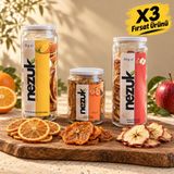 Kurutulmuş Meyve Karışık 3’lü Set 175 g – Portakal Kurusu 75 g, Cennet Hurması Kurusu 50 g, Kırmızı Elma Kurusu 50 g – PET Ambalaj – Nezuk