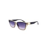 Kurven Bej Retro Kare Kemik Çerçeve Gold Detaylı Unisex UV400 Vintage Retro Güneş Gözlüğü