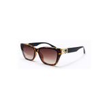 Kurven Leopar Retro Kare Kemik Çerçeve Gold Detaylı Unisex UV400 Vintage Retro Güneş Gözlüğü