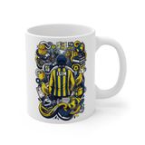Kurye Meslek Taraftar Temalı Kurye Kupa Bardak | Taraftar Meslek Temalı Kupa Bardak | Hediye Mug (Fenerbahçe Temal, Beyaz)