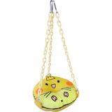 Kuş Arkadaşım Sarı Yuvarlak Simit Salıncak Çift Taraflı Yumuşak Oyuncak 22 cm Yükseklik 12 cm Çap