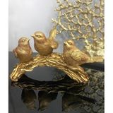 kuş biblo 3 lü dal üzerinde kuş biblo GOLD