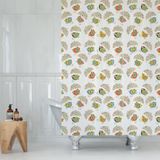 Kuş Desen Banyo Perdesi Su Geçirmez Duş Perdesi 180x200 Küvet Perdesi 12 C-Halkalı Duş Perde