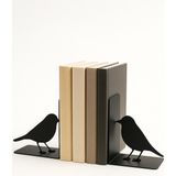 Kuş Figürlü Metal Kitap Tutucu 2’li Set – Doğa Temalı Dekoratif Masa Üstü Aksesuar - Siyah