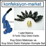 Kuş Gözü Delici Zımba Makinası ve 8 Farklı Kalıp