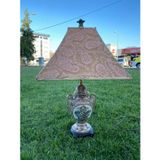 Kuş Motifli Porselen Abajur 70 Cm