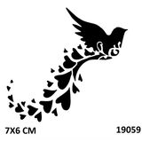 Kuş Uçuşu Kalp Yapışkanlı Stencil Süsleme Ve Boyama Kalıbı