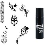 Kuş Ve Kol Spray Tattoo Geçici Dövme Seti Dark Siyah Sprey