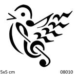 Kuş Ve Müzik Yapışkanlı Stencil Süsleme Ve Boyama Kalıbı