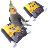 Kuş Yatağı Yumuşak Dinlenme Yastığı Çift Taraflı Uyku Tüneği Kahverengi Kuş Oyuncağı (25)
