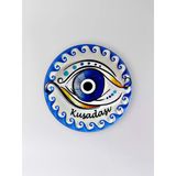 Kuşadası Temalı Polyester Kabartmalı Nazar Magnet Çap: 7 Cm – Dekoratif Hediyelik Buzdolabı Süsü (Kod:1217)