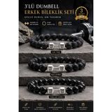 Kusakli 3lü Dumbell Live Lift Sporcu Erkek Bileklik Seti