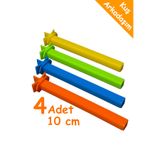 Kuşarkadaşım 4 Adet / 10cm Uzunluk / 10mm Çap / Renkli Plastik Tünek Boyasız Kuşu Tüneği