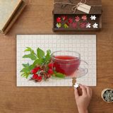 Kuşburnu Çayı - Bitki Çayı Tasarımı 240 Parça Ahşap Puzzle Ahşap Kutuda MP01710