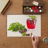 Kuşburnu Çayı ve Nane Yaprakları Tasarımı 240 Parça Ahşap Puzzle Ahşap Kutuda MP00365