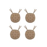 Kuscini 4 Lü -özel Set- Pofidik Natura 40 Yuvarlak Bağcıklı Sandalye Minderi Seti -camel
