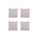 Kuscini 4lü Pofidik Natura 40x40 Rattan Cırtlı Sandalye Minderi Seti Krem