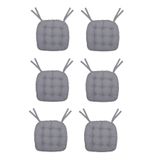 Kuscini 6 Lı -özel Set- Pofidik Natura 40x40 Rattan Cırtlı Sandalye Minderi Seti -antrasit