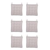 Kuscini Set- Pofidik Natura 6.lı 40x40 Rattan Cırtlı Sandalye Minderi Seti -krem