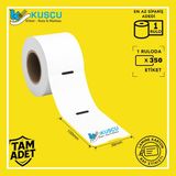 Kuşçu Etiket 1 Adet 100X38 350'LIK Orta Delikli Lamine Karton Raf Etiketi / Kuşçu Etiket