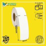 Kuşçu Etiket 1 Adet 100X38 350'LIK Yanlardan Çentikli Lamine Karton Raf Etiketi / Kuşçu Etiket