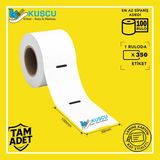 Kuşçu Etiket 100 Adet 100X38 350'LIK Orta Delikli Lamine Karton Raf Etiketi / Kuşçu Etiket