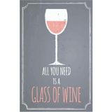 Kuşe Kağıt Duvar Posteri All You Is A Glass Of Wine Retro Vintage DRTR0118
