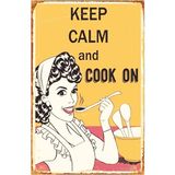 Kuşe Kağıt Duvar Posteri Keep Calm And Cook On Retro Vintage DRTR0029