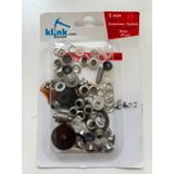 Kuşgözü No.3 (5 mm) Kendin Yap Kiti, Örgü Bebek Patik, Ayakkabı, Giyim, Deri Çanta ve Ayakkabı için Çekiçle Uygulama Aparatları ve 25 Adet Kuşgözü Takım-Paslanmaz Pirinç (lacivert boyalı)