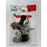 Kuşgözü No.3 (5 mm) Kendin Yap Kiti, Örgü Bebek Patik, Ayakkabı, Giyim, Deri Çanta ve Ayakkabı için Çekiçle Uygulama Aparatları ve 25 Adet Kuşgözü Takım-Paslanmaz Pirinç (yeşil boyalı)