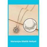 Kuşkaya Ticaret 4 Kalpli Yonca Kolye | Açılır - Kapanır - Mıknatıslı | 14 Şubat Sevgililer Günü Hediyesi | Kadın Gümüş 45 Cm