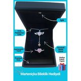 Kuşkaya Ticaret Işıklı Kutuda | Melek Kanatlı Kolye Yüzük Set | Gümüş Renk | 14 Şubat Sevgililer Günü Hediyesi Gümüş Tek Ebat