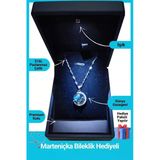 Kuşkaya Ticaret Işıklı Premium Kutuda | Gökyüzü - Gezegen Kolye | 14 Şubat Sevgililer Günü Hediyesi | Kadın Gümüş - Işıklı Premium Kutu 45 Cm