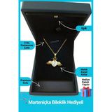 Kuşkaya Ticaret Işıklı Premium Kutuda | Kanatlı Kalp Kolye | 14 Şubat Sevgililer Günü Hediyesi | Kadın Sarı 40-45