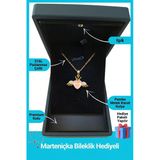 Kuşkaya Ticaret Işıklı Premium Kutuda | Kanatlı Pembe Kalp Kolye | 14 Şubat Sevgililer Günü Hediyesi | Kadın Işıklı Premium Kutuda - Pembe 40-45