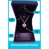 Kuşkaya Ticaret Işıklı Premium Kutuda | Zirkon Taşlı Kalp Kolye Pembe Renk | 14 Şubat Sevgililer Günü Hediyesi Pembe - Işıklı Premium Kutu Tek Ebat