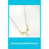 Kuşkaya Ticaret Melek Kanatlı Kalp Kolye | 14 Şubat Sevgililer Günü Hediyesi | Kadın Altın 45 Cm