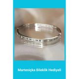 Kuşkaya Ticaret Roma Rakamlı Kararmaz Kelepçe Bileklik | Silver | 14 Şubat Sevgililer Günü Hediyesi | Kadın Gümüş 5,8