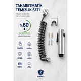 Kustar Bas Bırak Taharetmatik Temizlik Seti Spiral Hortumlu El Duşu Şattaf Seti 160 cm Hortumlu
