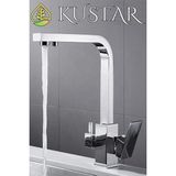 Kustar Krom Mutfak Eviye Bataryası 3 Yollu Arıtma Çıkışlı Şık Tasarımlı Tezgah Montajı
