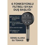KUSTAR PureFlow 6 Fonksiyonlu Filtreli Duş Başlığı | Su Tasarrufu | Kireç Önleyici | Su Arıtıcı